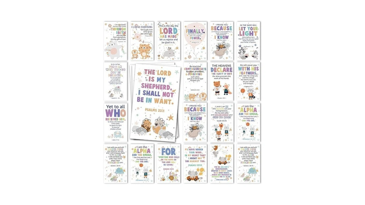 60 Mini Scripture Prayer Cards With Assorted Bible Verses For