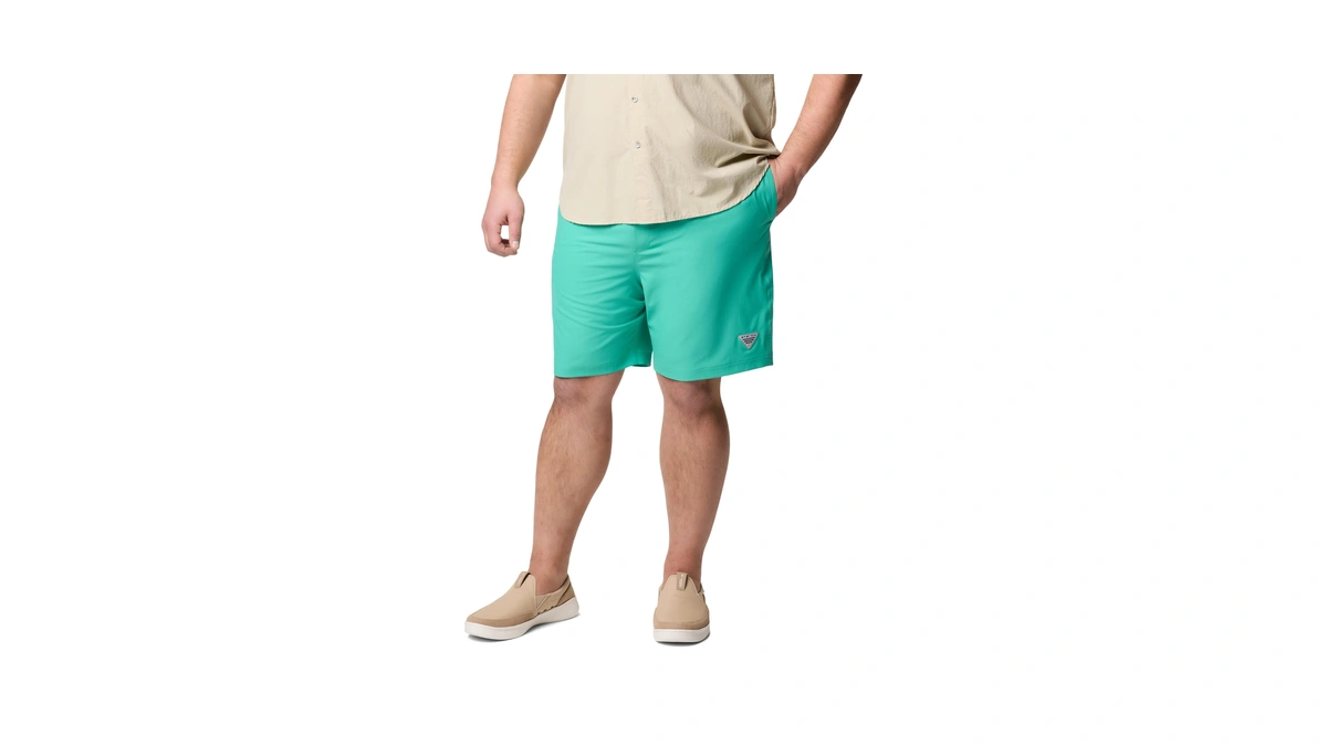 Columbia Men's Pfg Ramble Quick Dry Swim Short, Glaze Green,