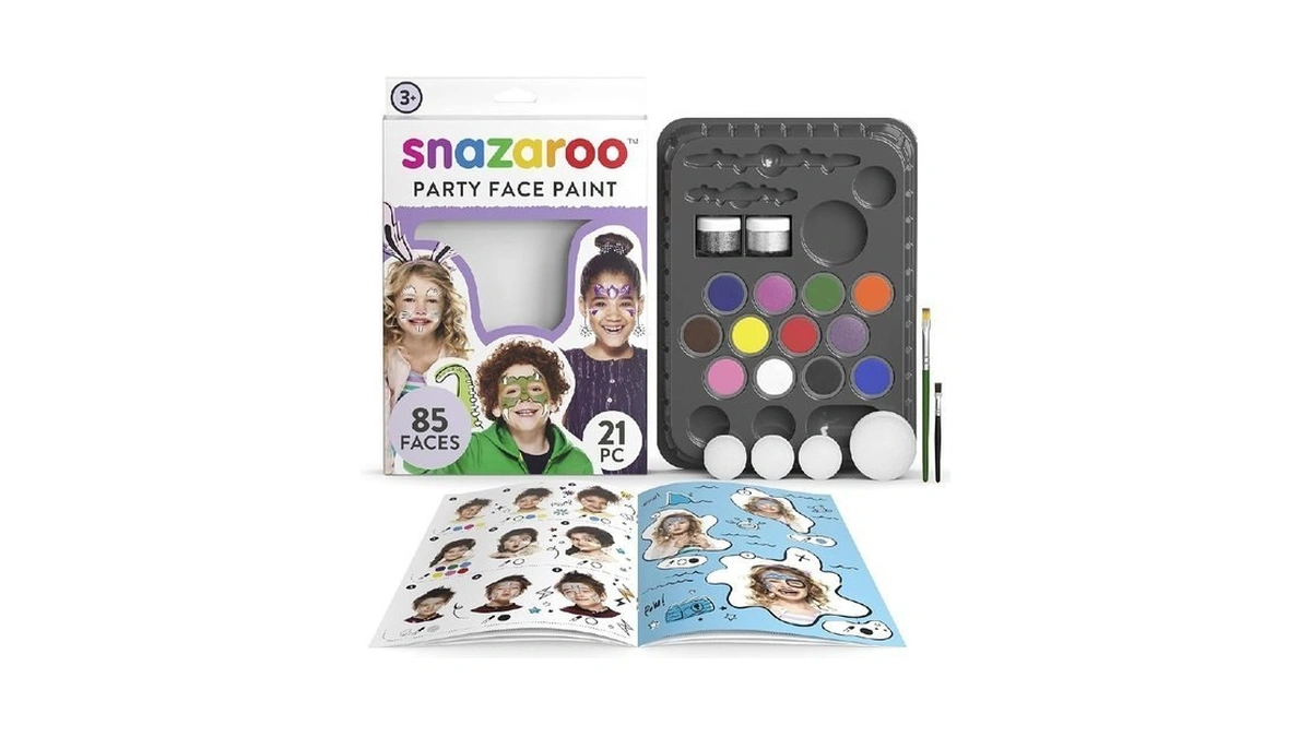 Snazaroo Face Paint Kit Ultimate Party Pack, 12-color Palette With