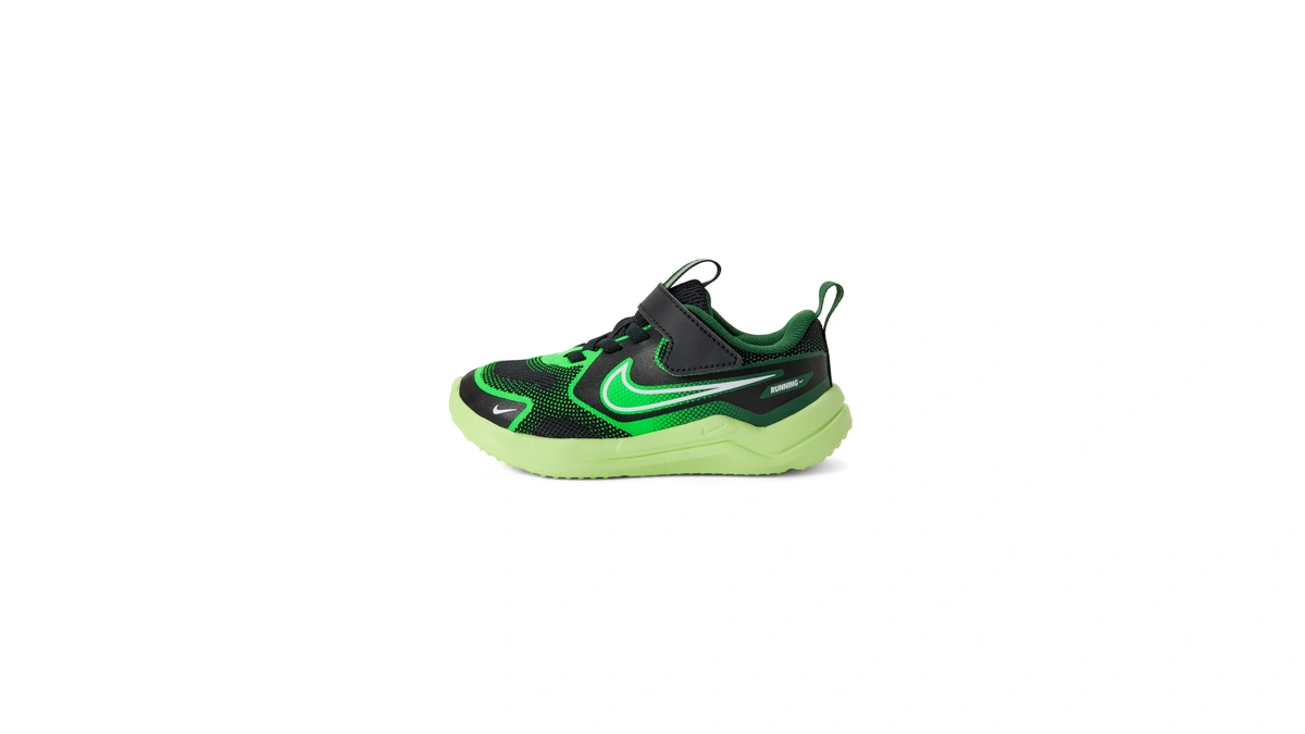 Nike Baby/toddler Cosmic Runner Shoes, Black/white-light Liquid Lime-fir, 4c