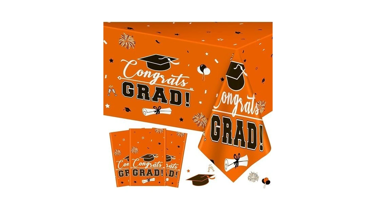 3 Pcs Graduation Tablecloth - Congrats Grad Table Cloth For
