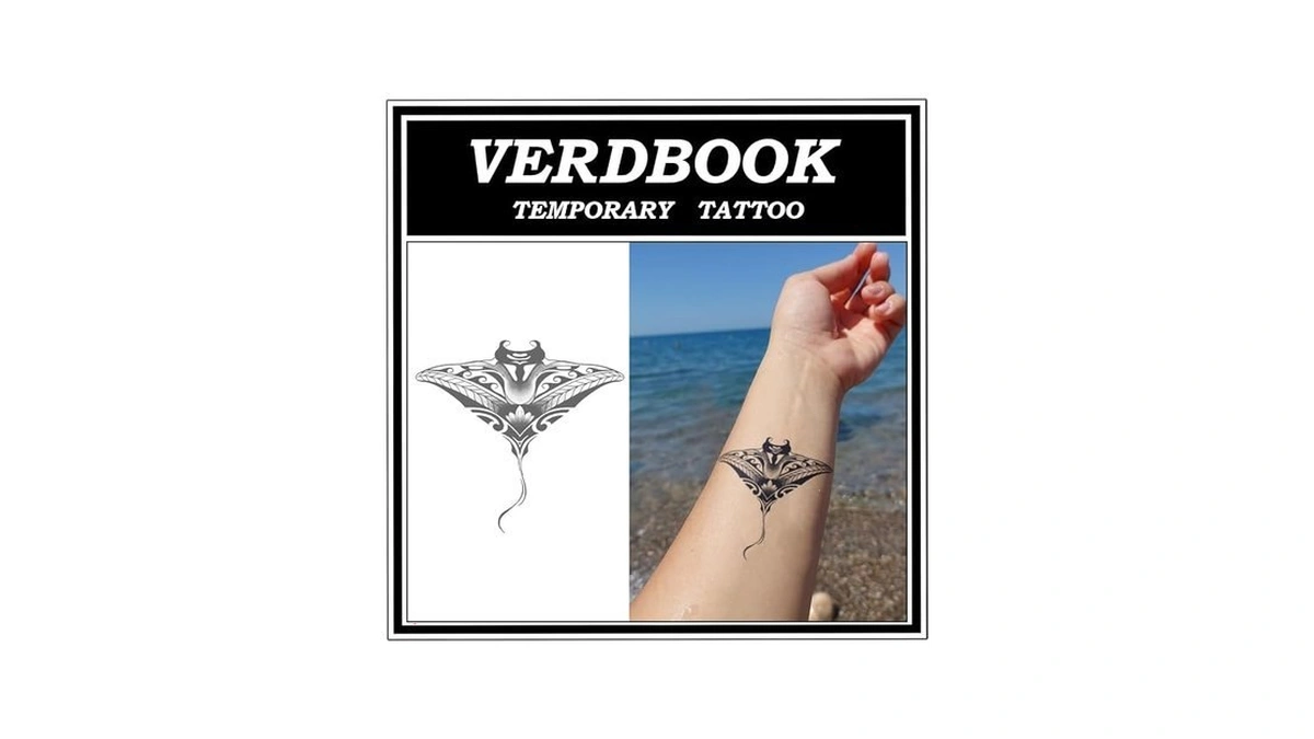 Verdbook Waterproof Temporary Tattoos: 2-sheet Tattoo Kit With Realistic Body