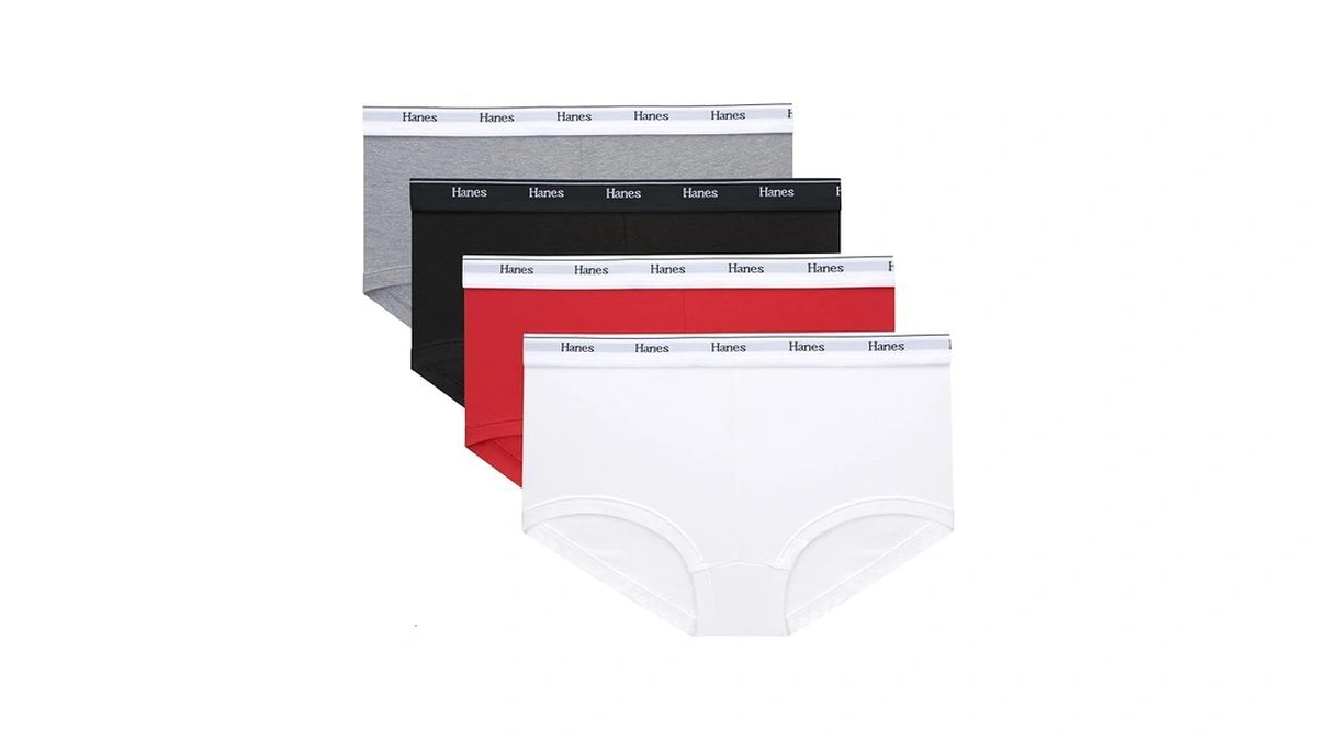 Hanes Women's Originals Boyshort Underwear, Breathable Stretch Cotton Boyshort Panties,