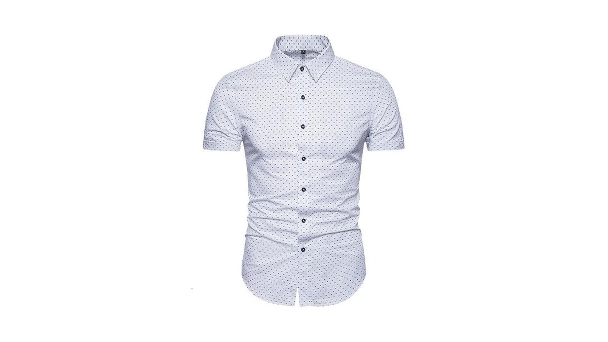Muse Fath Men's Printed Dress Shirt-cotton Casual Short Sleeve Shirt,button-down