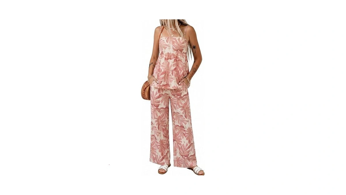 Glamaker Womens Summer 2 Piece Sets Casual Lounge Floral Matching