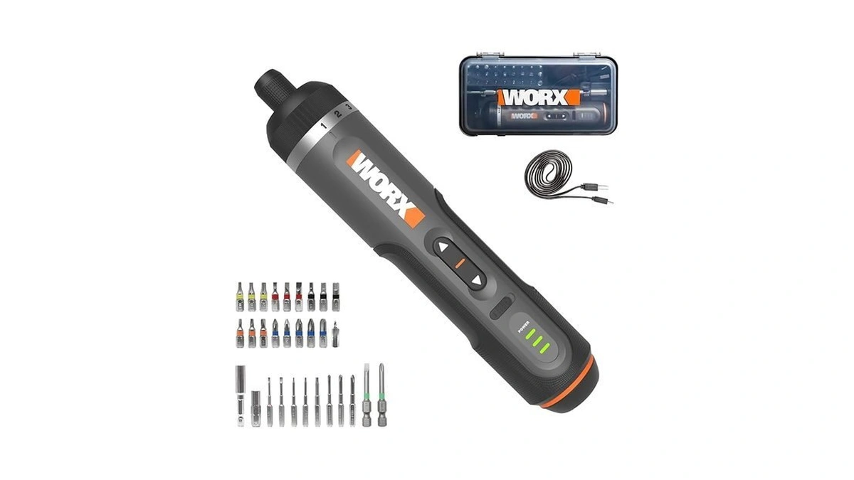 Worx Wx242l 4v Lithium Screwdriver - 30-piece Accessory Kit -
