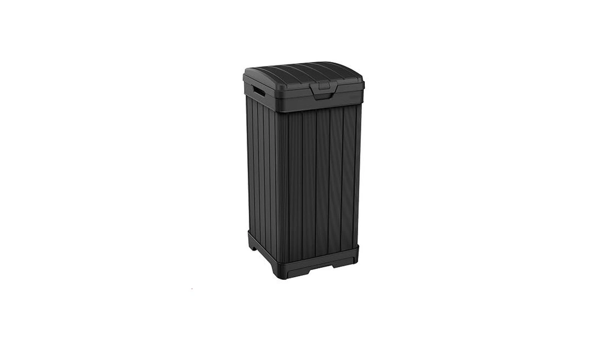 Keter Baltimore Resin 38 Gallon Outdoor Kitchen Trash Can With