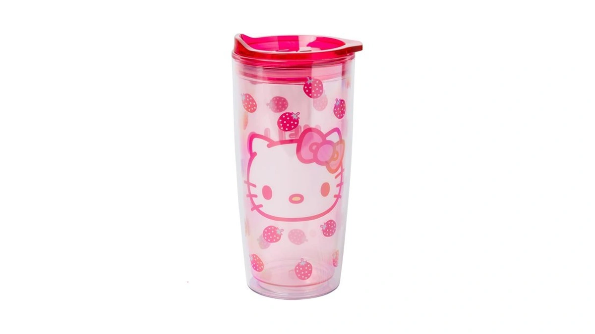 Silver Buffalo Sanrio Hello Kitty Strawberry Double Wall Travel Tumbler