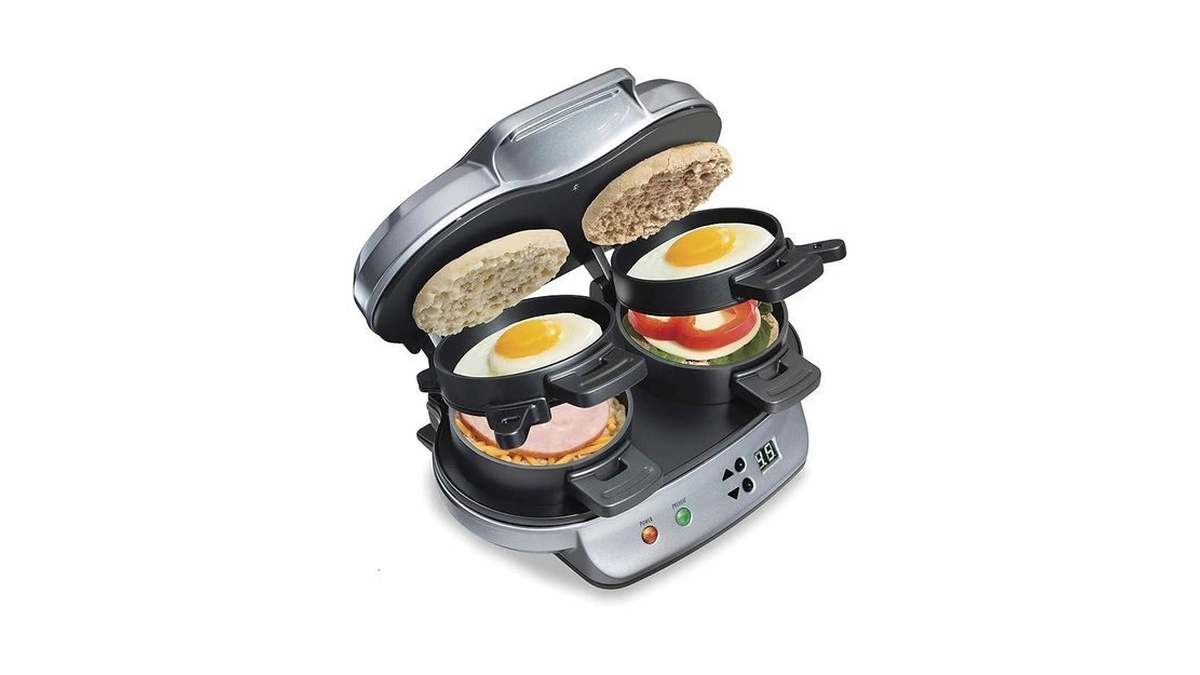 Hamilton Beach Dual Breakfast Sandwich Maker With Timer, Ready In