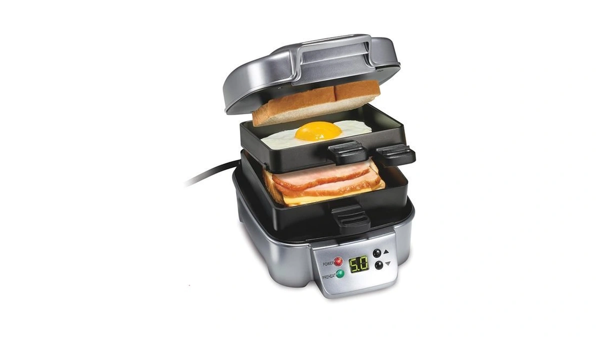 Hamilton Beach Sandwich Stacker Customizable Hot Sandwich Maker, 24 Sq.