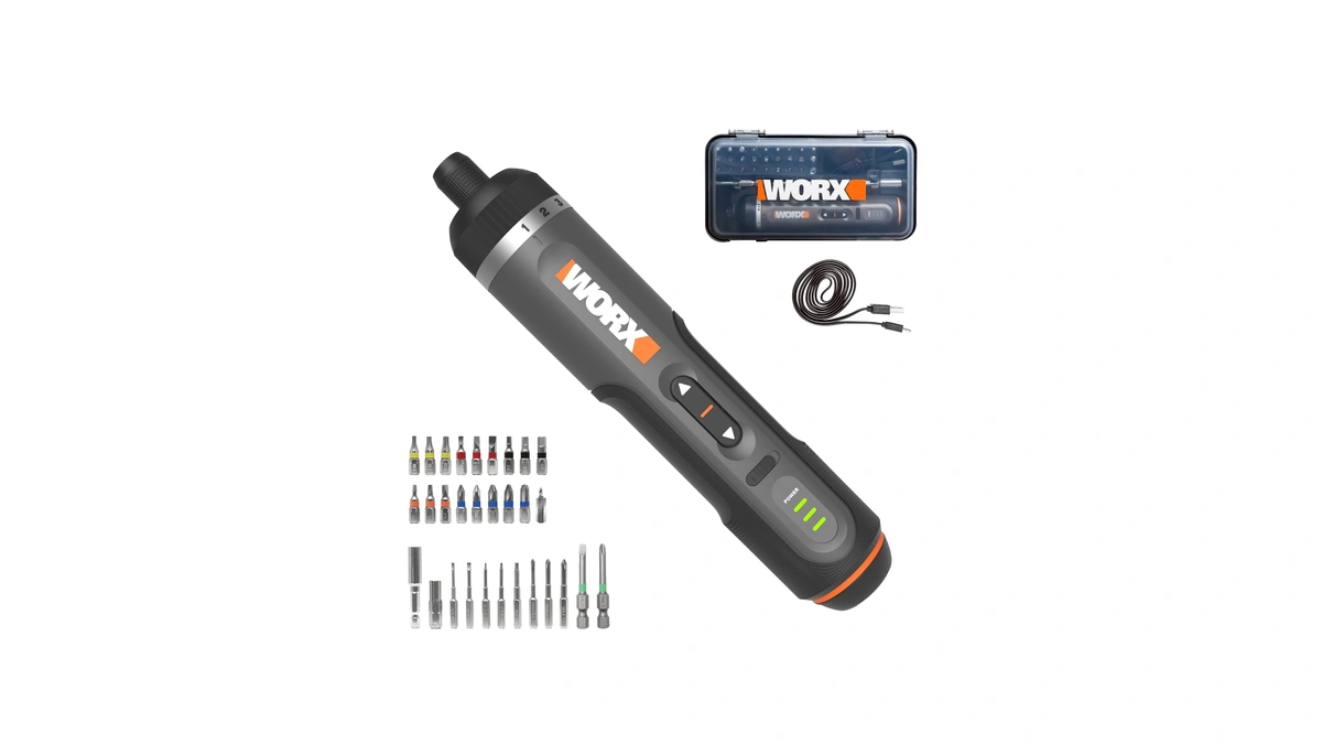 Worx Wx242l 4v Lithium Screwdriver - 30-piece Accessory Kit -