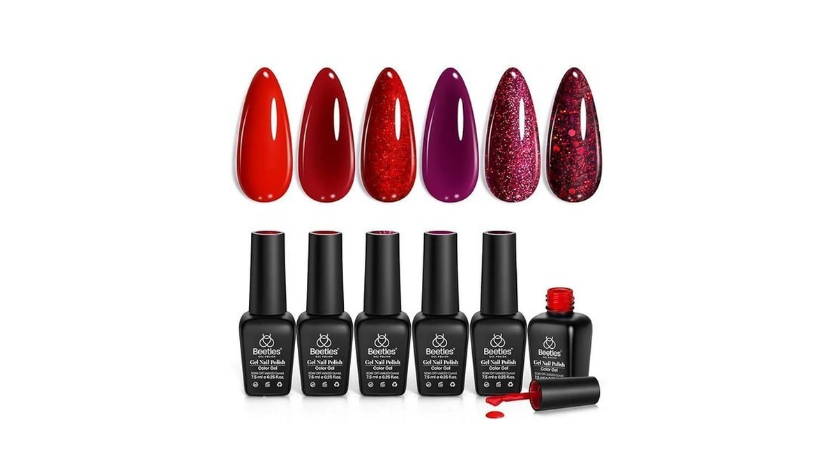 Beetles Red Gel Nail Polish Set - 4th Of July