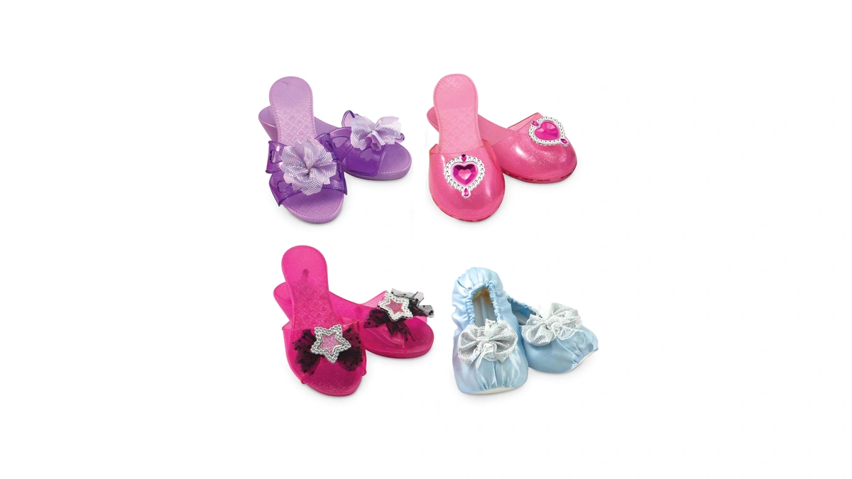 Melissa & Doug Dress-up Shoes Set For Kids (4 Pairs)
