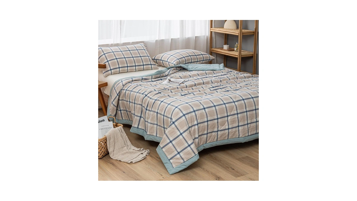 Ntcoco Summer Lightweight Comforter Set,thin Quilt,100% Washed Cotton,machine Washable,soft Comfy