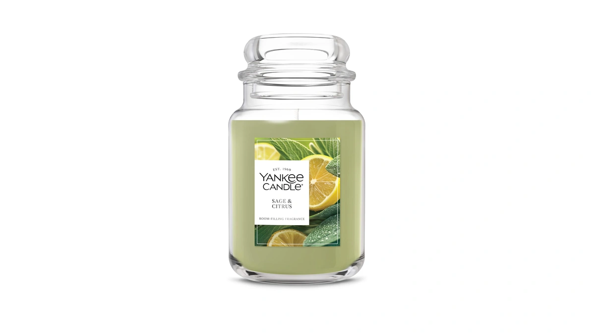 Yankee Candle Sage & Citrus, Scented Candle, 22oz Large Jar