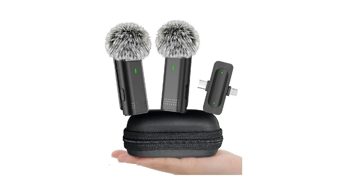 Ezcoloris Wireless Lavalier Microphone For Iphone Usb C Lav Mic
