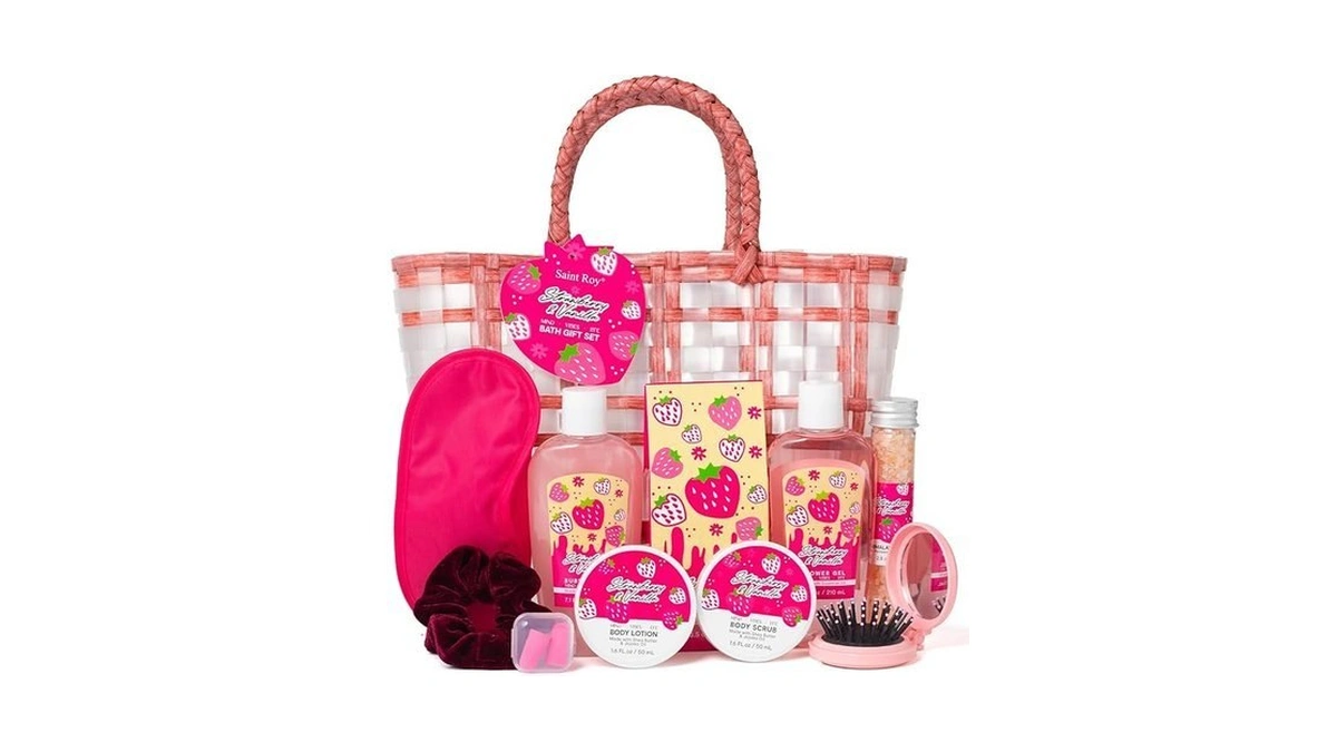 Spa Kit Unique Gifts Basket For Women, Rose Bath And