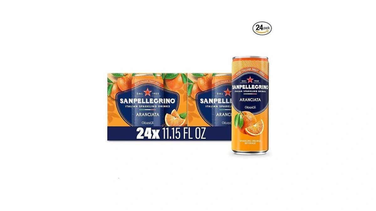 Sanpellegrino Italian Sparkling Drink Aranciata, Sparkling Orange Beverage, 6 Count(pack