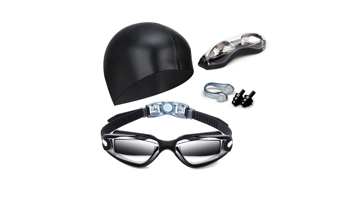 Hurdilen Swim Goggles Swimming Goggles No Leaking With Nose Clip,