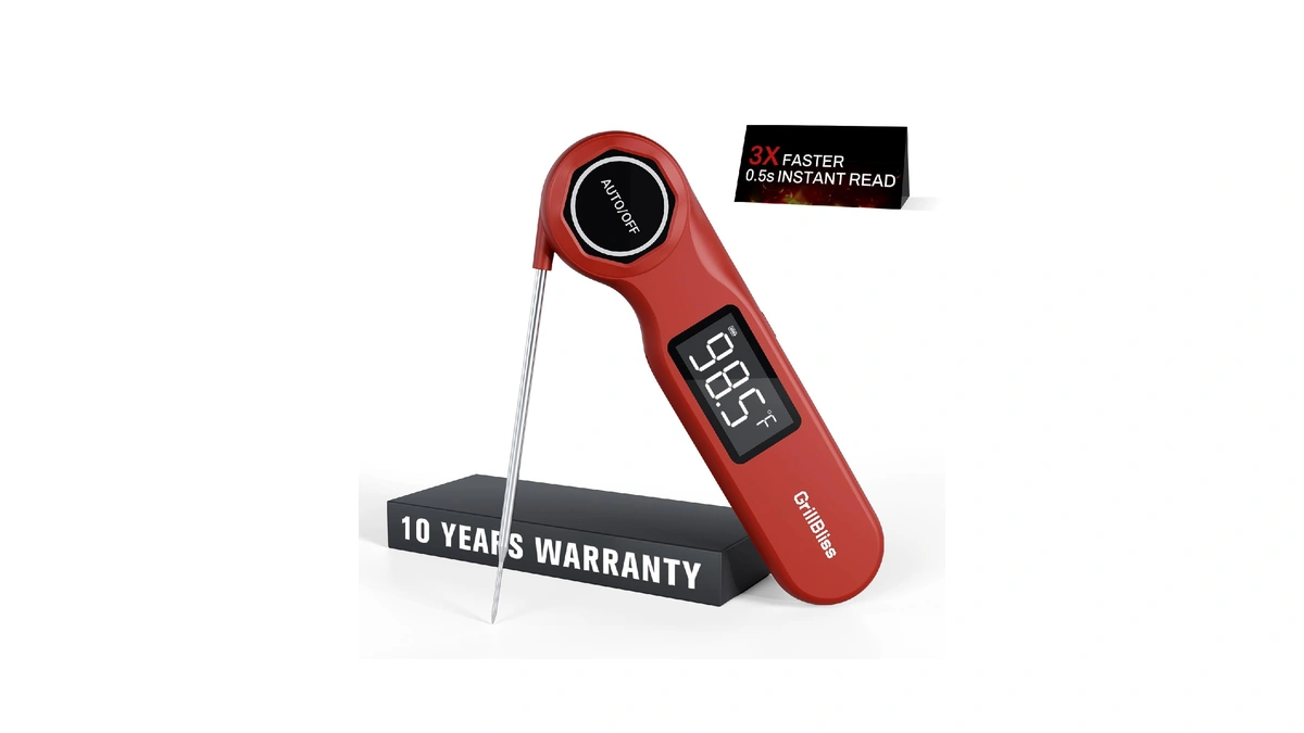 Instant Read Meat Thermometer, Grillbliss Usb-c Rechargeable Digital Food Thermometer