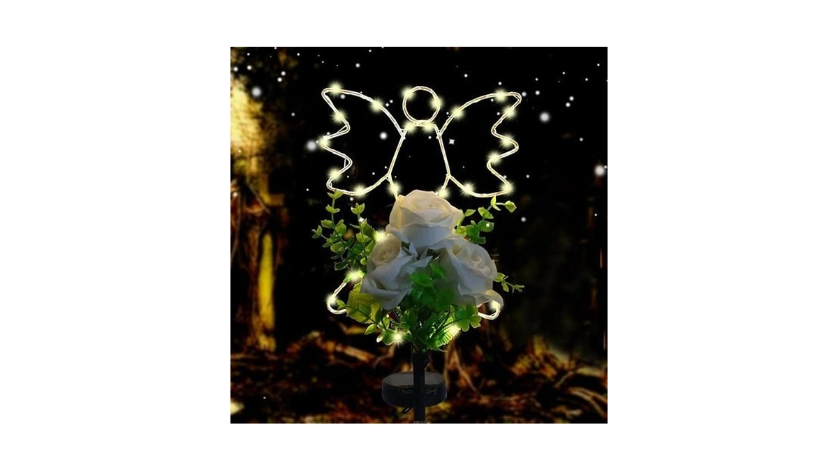 Lmtcos Solar Angel Lights For Cemetery Decorations For Grave, Memorial