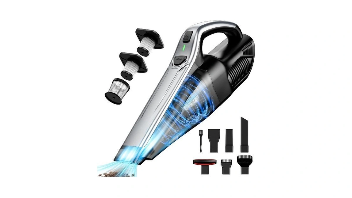 Sakold Car Vacuum Handheld Vacuum Cordless With Powerful Suction, Type-c