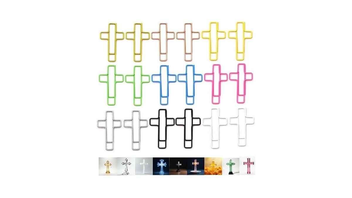 Upquzzfy 80 Pcs Colored Cross Shaped Paper Clips Set -