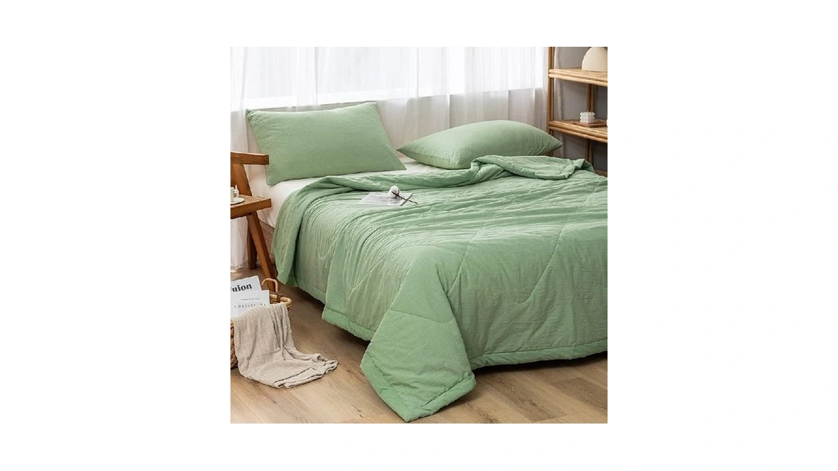 Ntcoco Summer Lightweight Comforter Set,thin Quilt,100% Washed Cotton,machine Washable,soft Comfy
