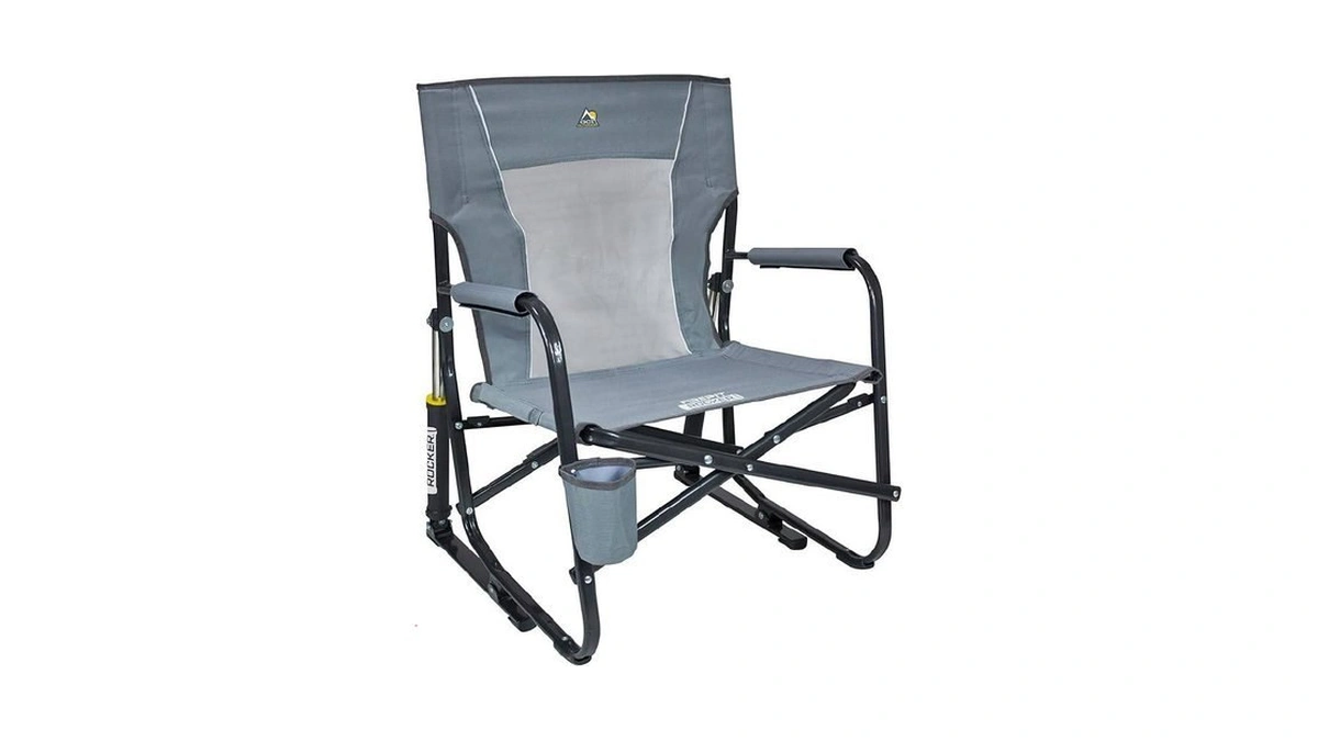 Gci Outdoor Firepit Rocker Low-ride Outdoor Rocking Chair With Beverage