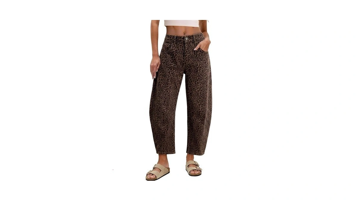 Sanmm Jeans For Women Barrel Vintage Wide Leg Cropped High