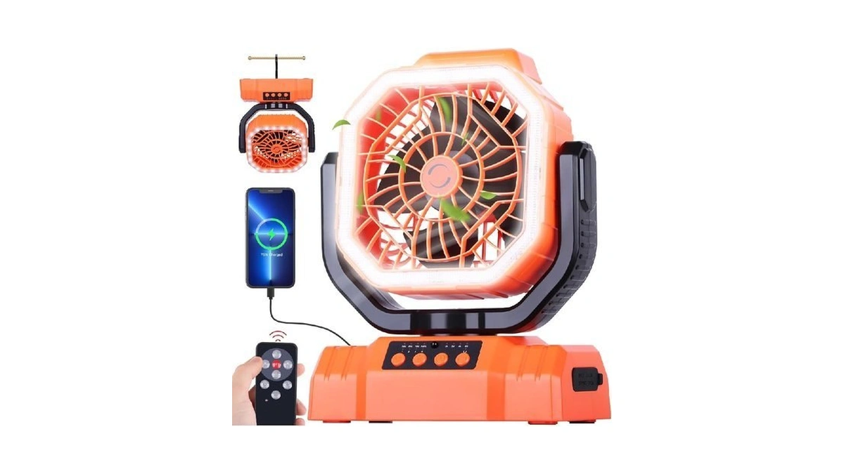 Avv 20000mah High Speed Portable Camping Rechargeable Fan With Remote