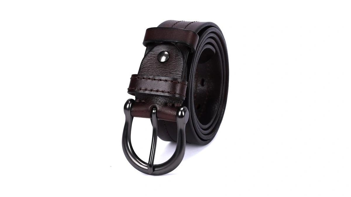 Holmanse Mens Belts Soft Italian Vegetable Tanned Leather Cowboy Casual