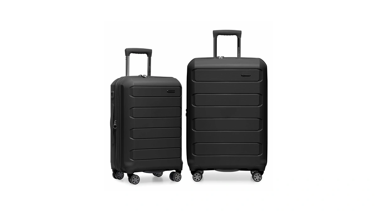 Traveler's Choice Pagosa Hardshell Expandable Luggage With Spinner Wheels, Black,