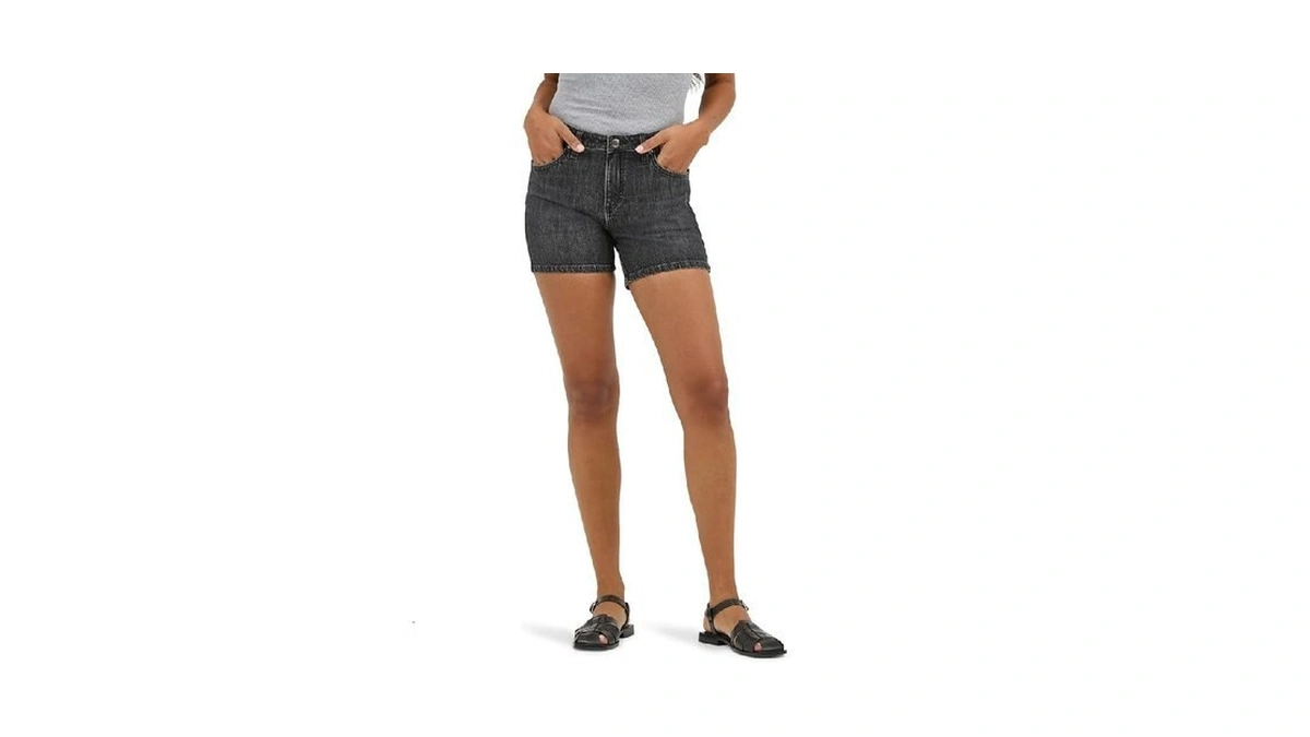 Lee Women's Legendary 5" Denim Short, Dark Path, 8