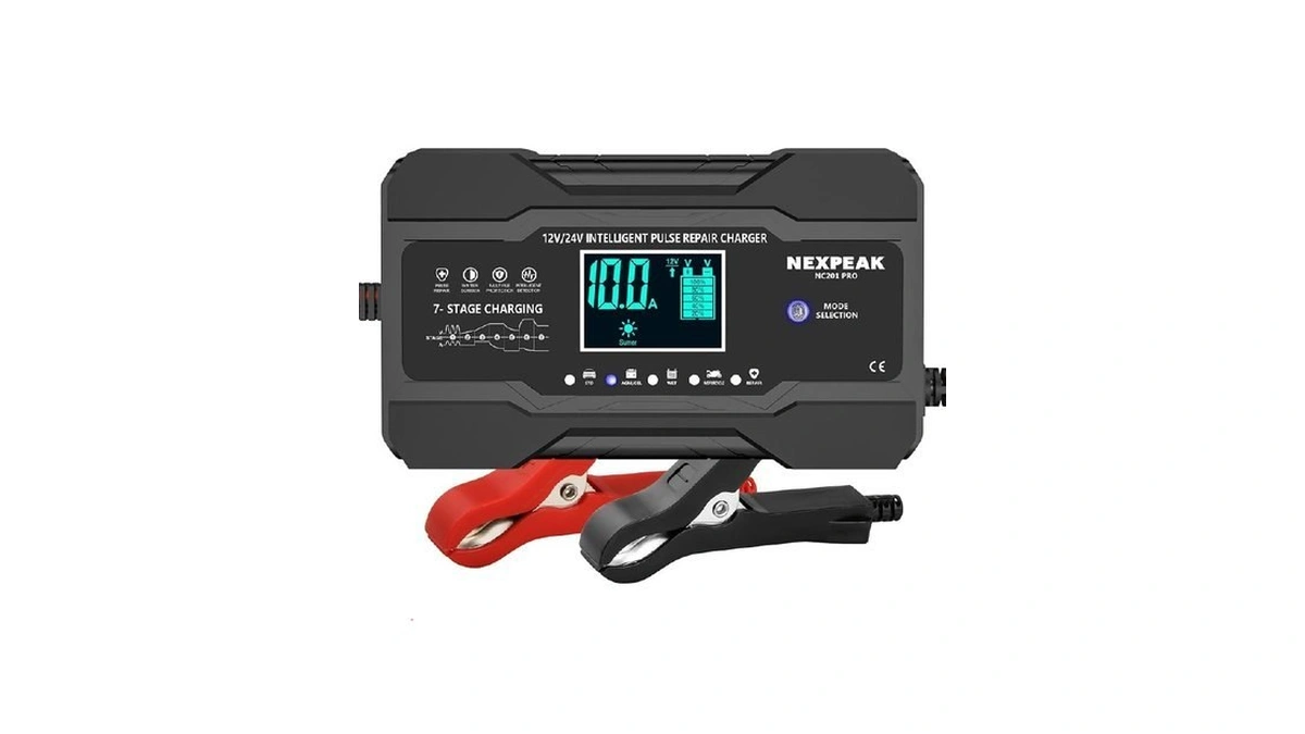 Nexpeak 10-amp Car Battery Charger, 12v And 24v Smart Fully
