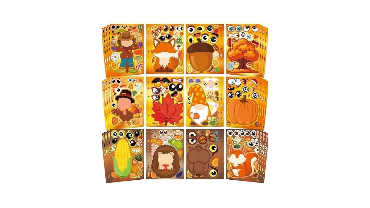 Fall Stickers 48 Sheets 8.6" X 5.8" Thanksgiving Autumn Fall