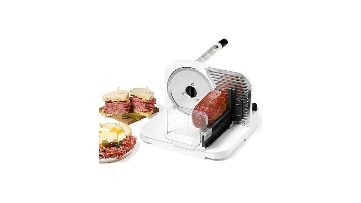 Starfrit Deli Slicer, Slices Meat, Cheese, Bread, 6.5" Stainless Steel
