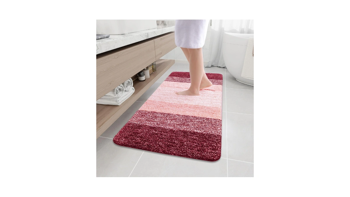 Arotive Microfiber Bathroom Rugs, Shaggy Soft And Absorbent Bath Rug,