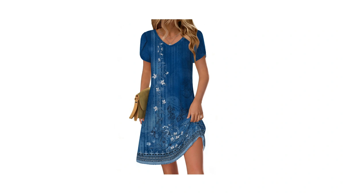 Zeagoo Summer Dresses For Women Casual Loose Short Petal Sleeves