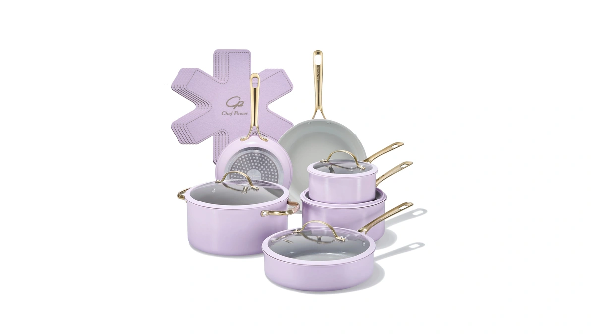 Chef Power Ceramic Cookware Sets, Pots And Pans Set Non