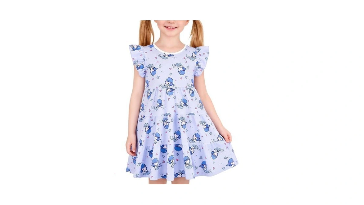Bliblitata Girls' Casual Dress,soft Comfort Cotton Tagless Kids Short Sleeve,breathable