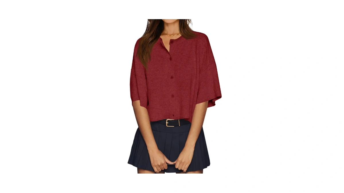 Cicy Bell Womens Half Sleeve Cardigan Sweater...