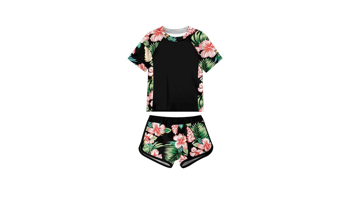 Size Kids Girl Rash Guard Swimsuit Piece Swim...