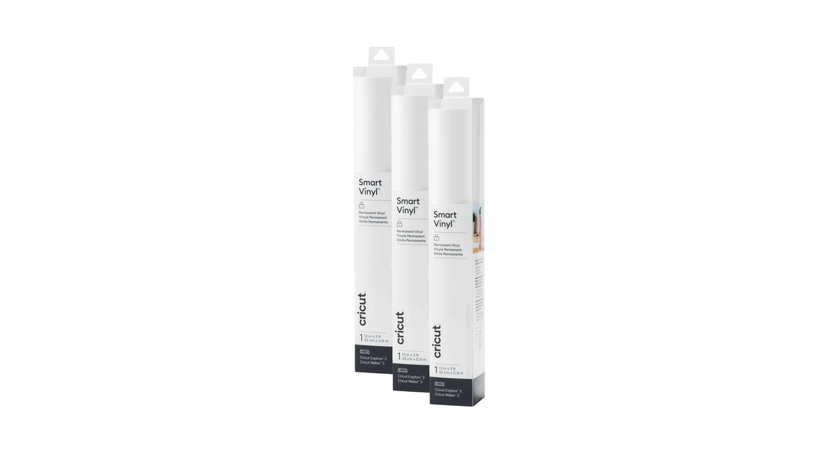 Cricut Smart Permanent Vinyl, White, 3-pack Of 3ft Rolls (13"x36")