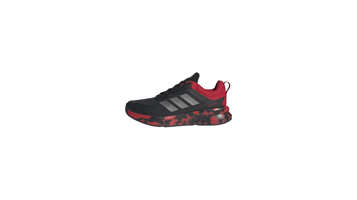 Adidas Unisex-kids Fortarun 4.0, Black/iron Metallic/better Scarlet, 4.5