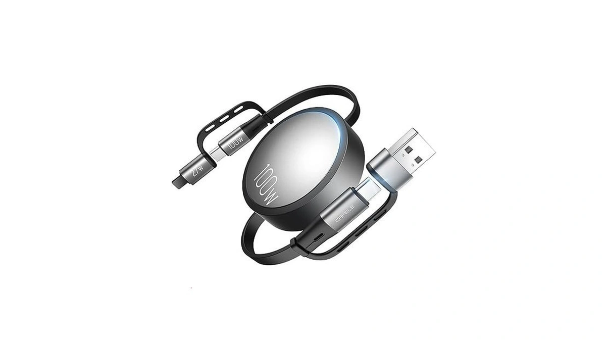 Cafele 4-in-1 100w Retractable Usb C Charging Cable With Usb
