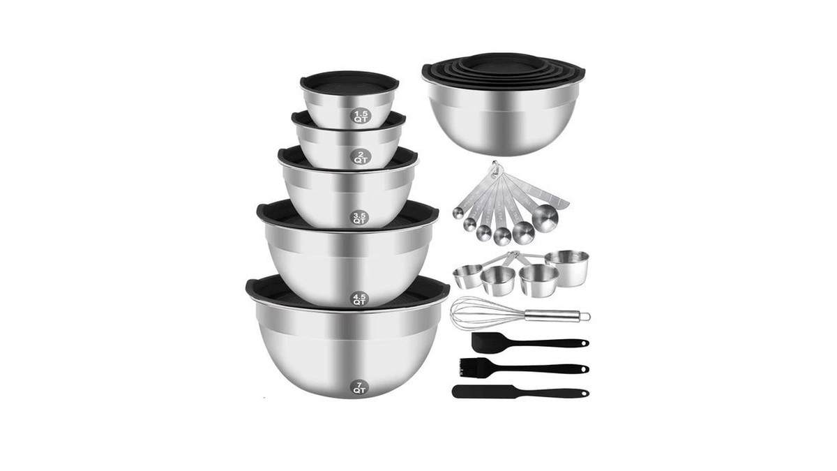 Wepsen Mixing Bowls Set, 25pcs Stainless Steel Mixing Bowl With