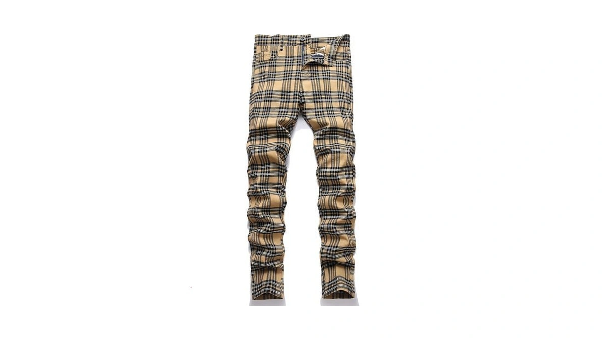 Novocct Plaid Pants For Men - Skinny Mens Dress Pants