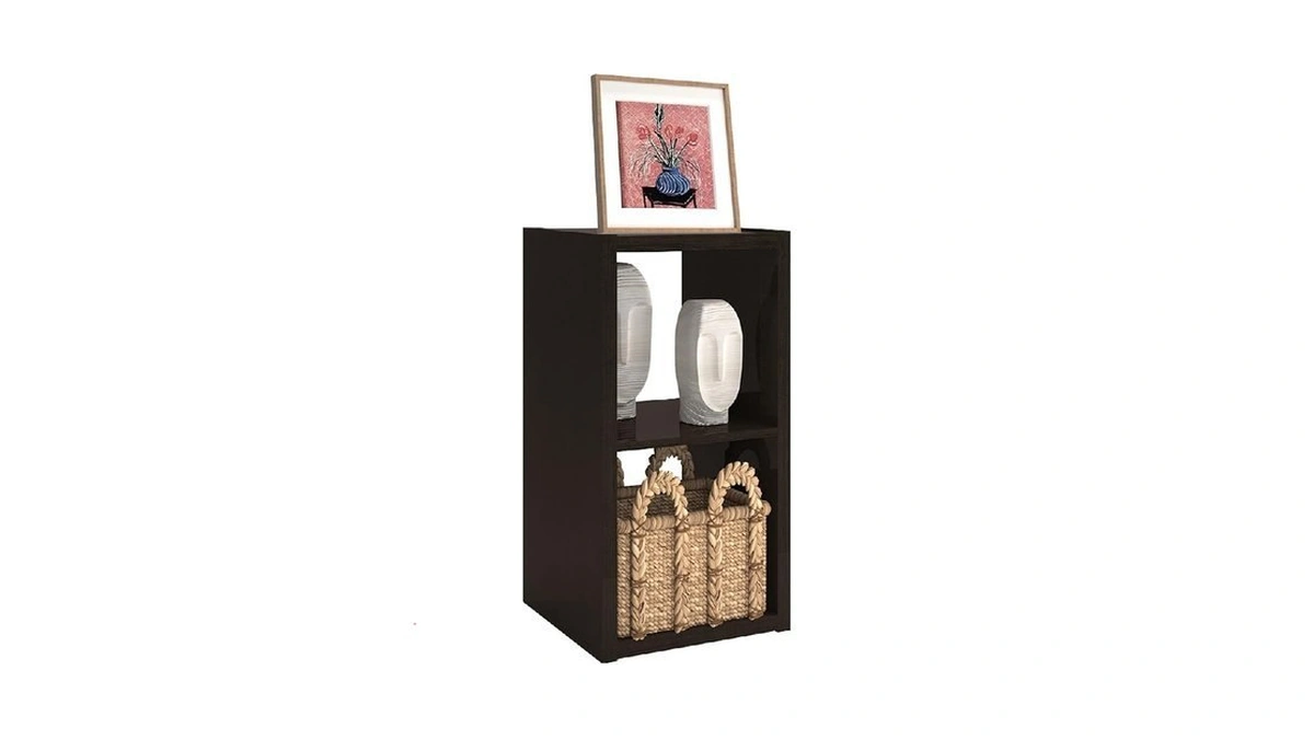 Ctesne【2026 Wooden Thick Frame 2 Cube Storage Organizer Shelf With
