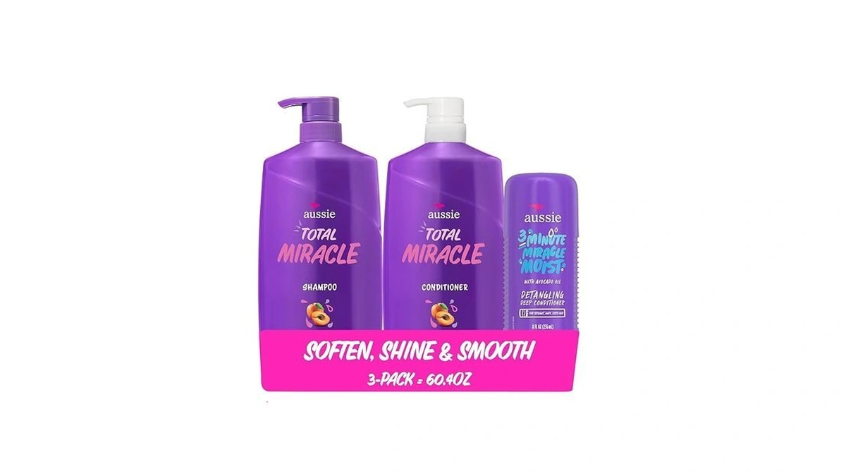 Aussie Total Miracle Hair Care Bundle: Shampoo, Conditioner, And 3